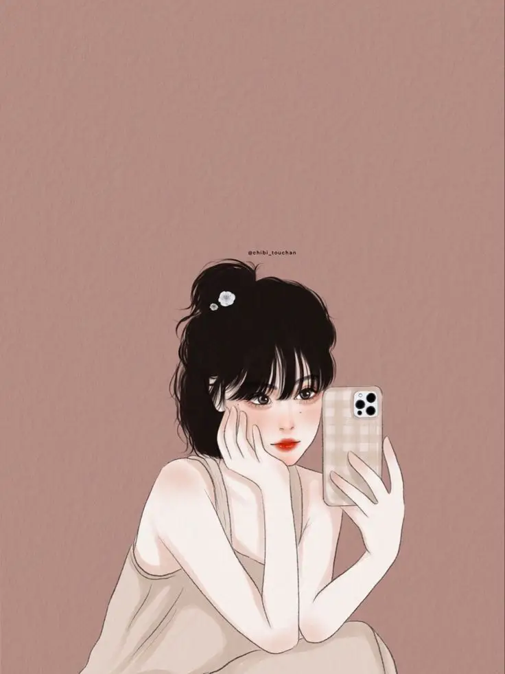 Ảnh avatar đẹp anime cầm điện thoại che mặt: Bộ sưu tập 100 hình ảnh ấn tượng 56