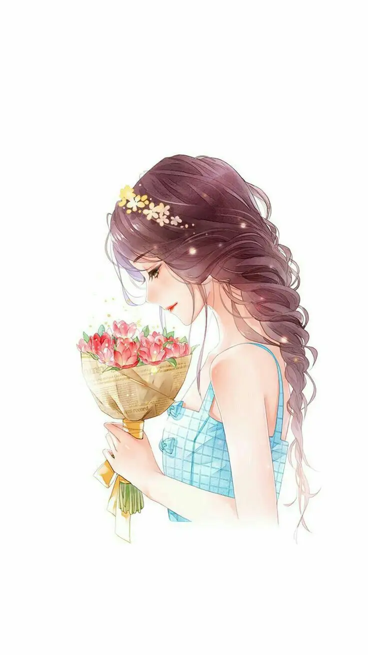 Ảnh Cô Gái Cầm Hoa Tươi Tắn 9