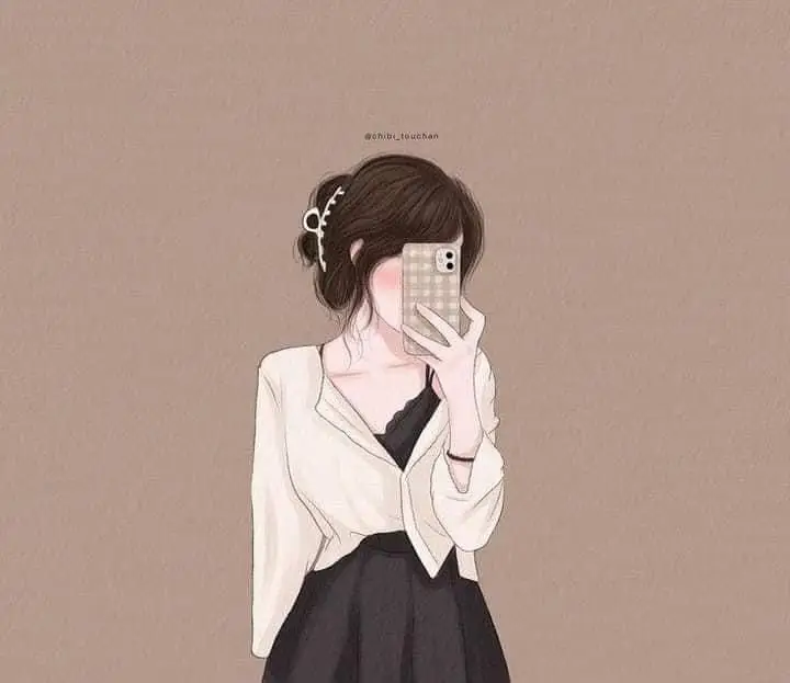 Ảnh Cô Gái Cầm Hoa Che Mặt Anime Đầy Nghệ Thuật 11