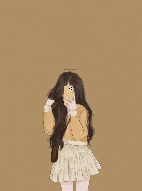 Ảnh Cô Gái Cầm Hoa Che Mặt Anime Đầy Nghệ Thuật 18