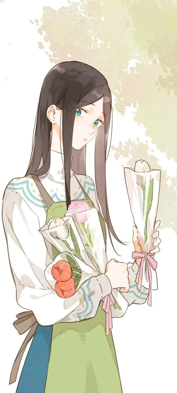 Ảnh Cô Gái Cầm Hoa Che Mặt Anime Đầy Nghệ Thuật 33