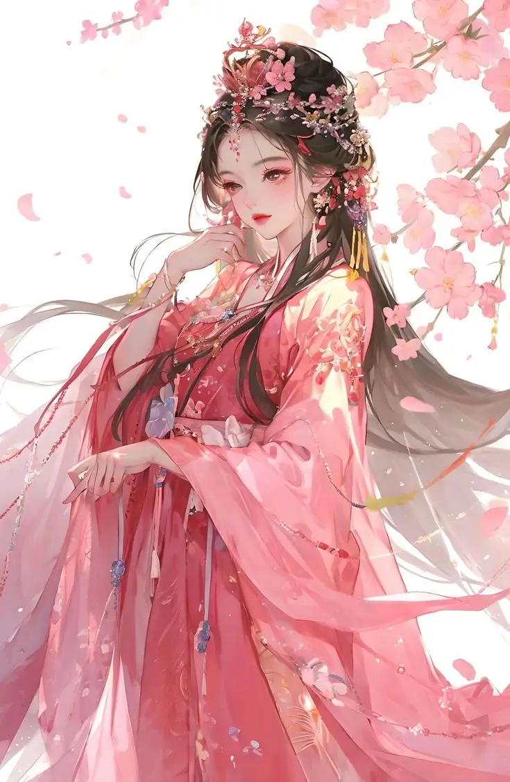 Ảnh Cô Gái Cầm Hoa Che Mặt Anime Đầy Nghệ Thuật 46