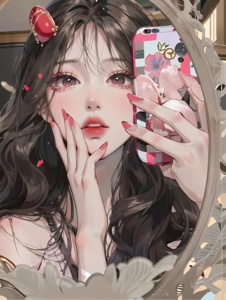Ảnh Cô Gái Cầm Hoa Che Mặt Anime Đầy Nghệ Thuật 68