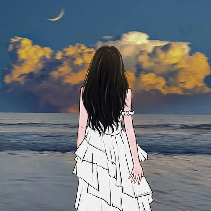 Avatar Cô Gái Buồn Quay Lưng Anime - Hình Ảnh Gợi Cảm 34