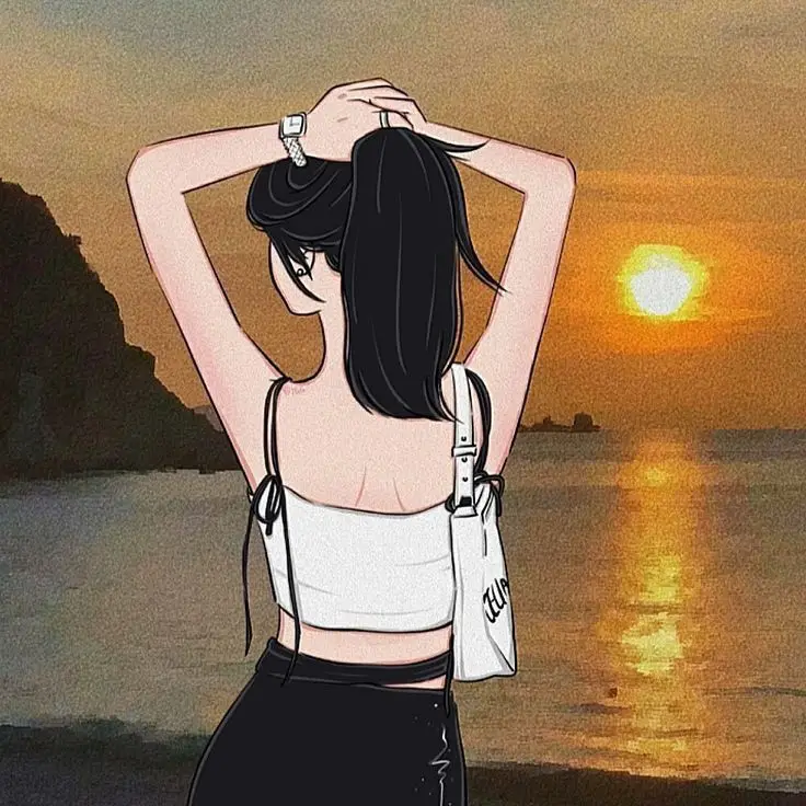Avatar Cô Gái Buồn Quay Lưng Anime - Hình Ảnh Gợi Cảm 47