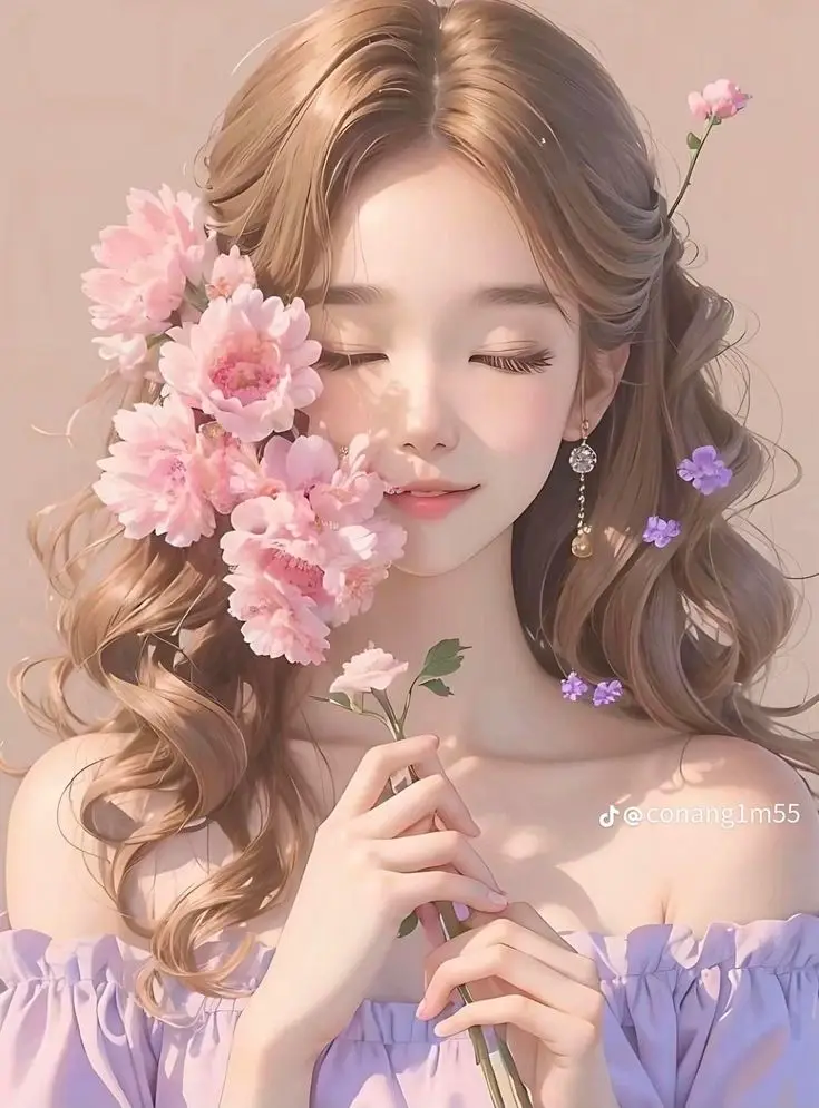 Avatar Cô Gái Cầm Hoa - Bộ Ảnh Độc Đáo 25