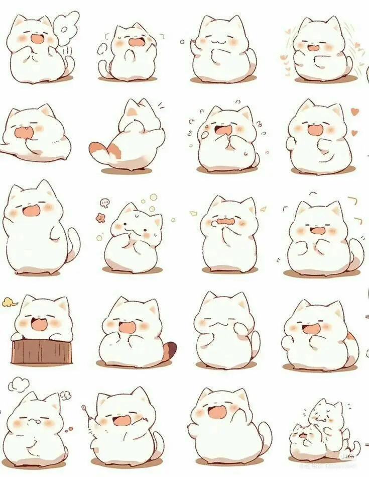 Avatar cute mèo chibi mập, đáng yêu và dễ thương nhất 35