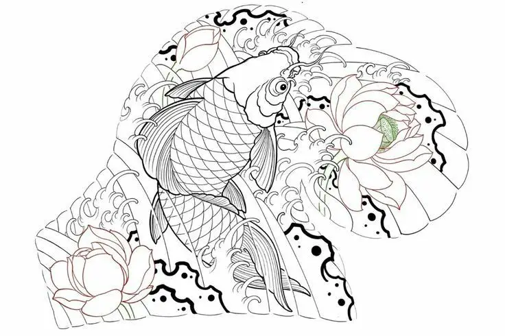 Cá Chép Hóa Rồng Hình Xăm - Tượng Trưng Cho Sự Thăng Tiến 43