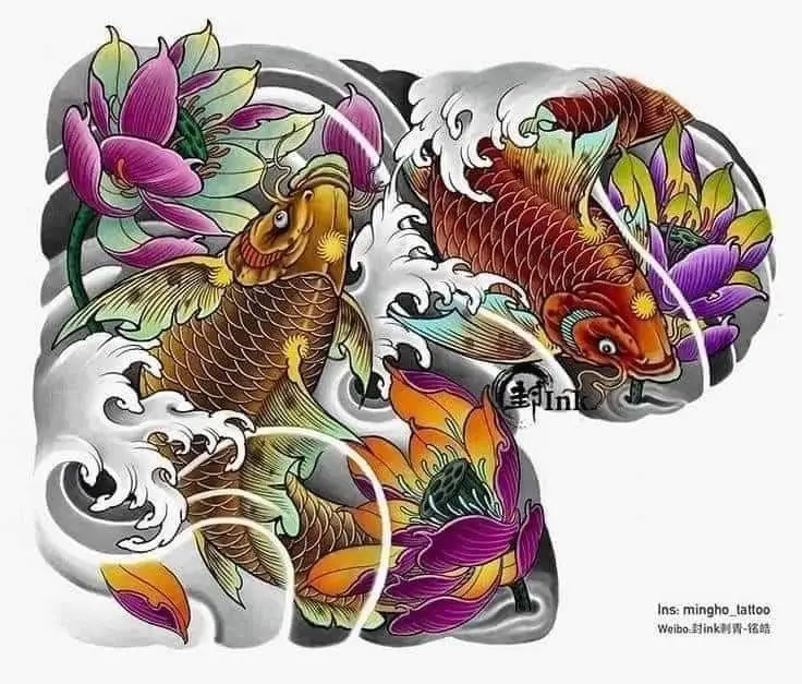 Cá Chép Vượt Vũ Môn Hình Xăm - Ý Nghĩa Và Thiết Kế Độc Đáo 37
