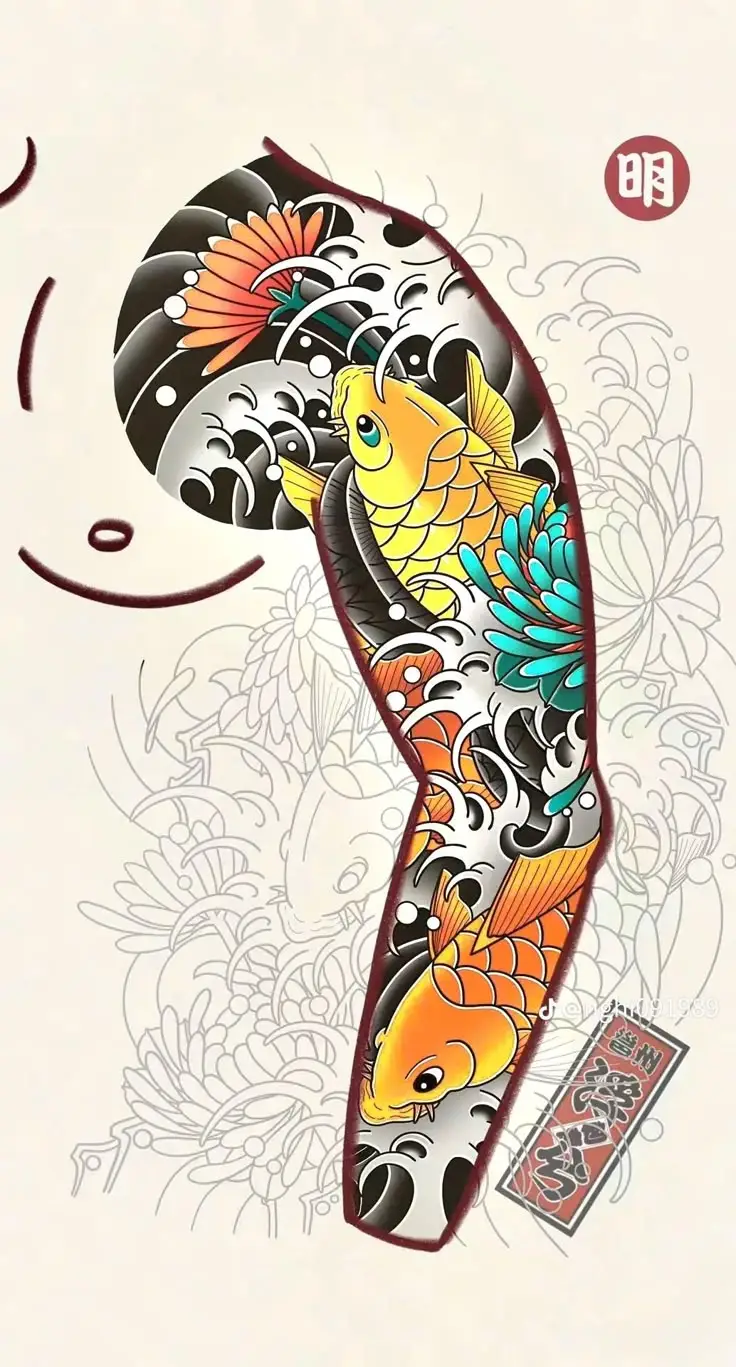 Ý Nghĩa Đằng Sau Hình Xăm Cánh Tay Cá Chép Đầy Tượng Trưng 8