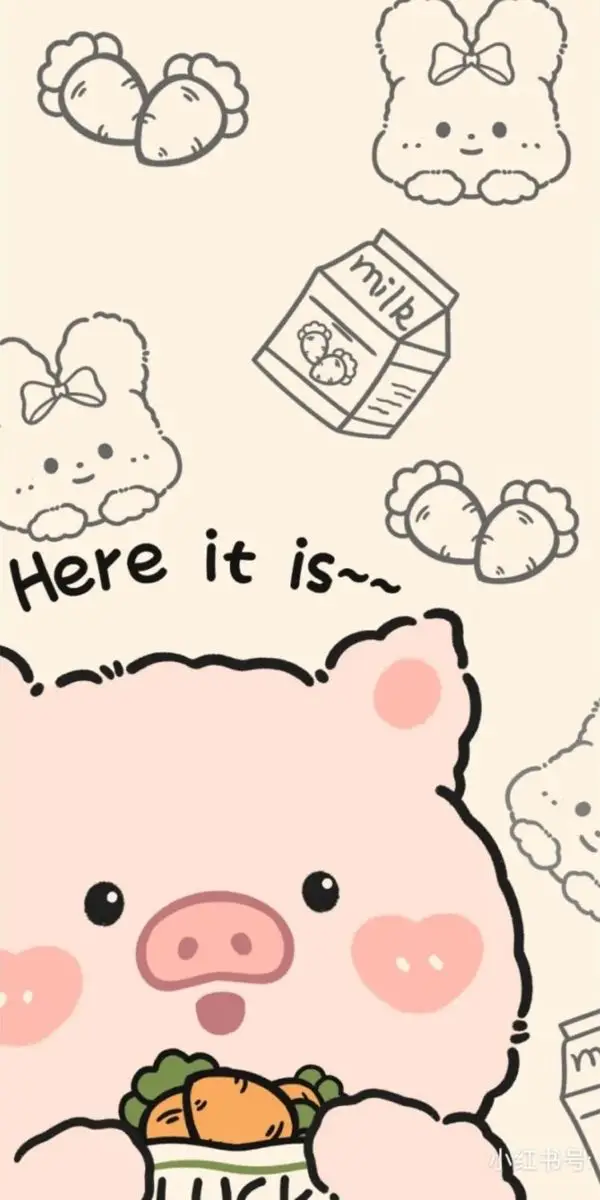 Chibi cute hình nền con heo dễ thương cho fan yêu thích động vật 21