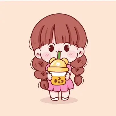 Cô gái uống trà sữa chibi dễ thương 12