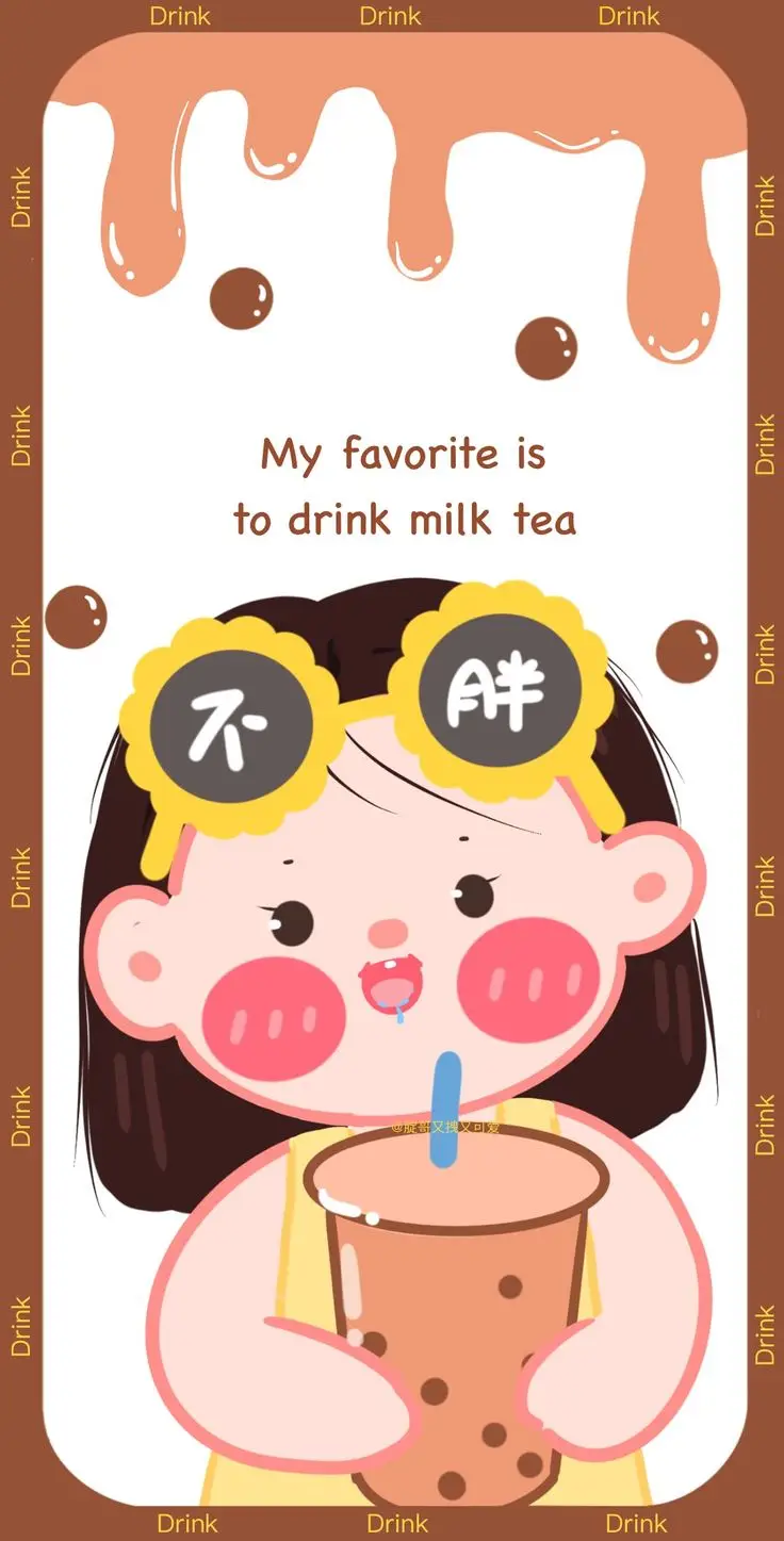 Cô gái uống trà sữa chibi dễ thương 54