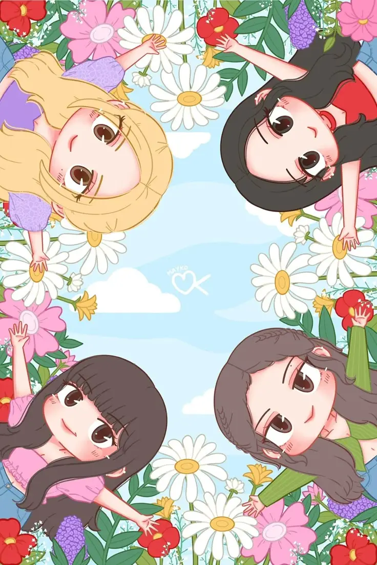 Hình Nền Blackpink Chibi Cute Đáng Yêu 2
