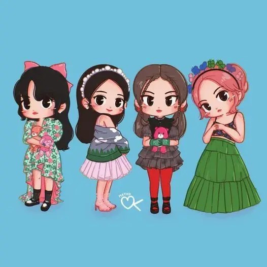 Hình Nền Blackpink Chibi Cute Đáng Yêu 33