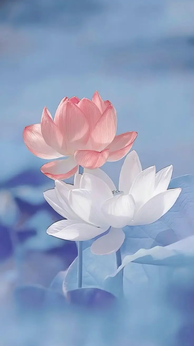 Hình nền bông sen trắng thanh khiết và trang nhã 3