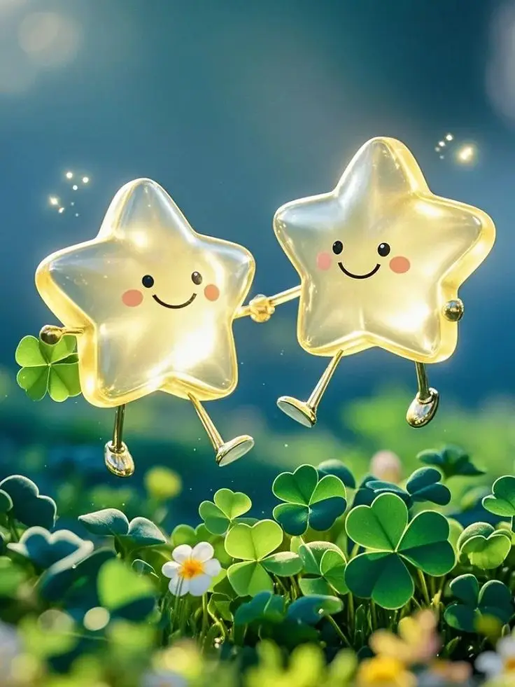Hình Nền Cỏ May Mắn Tỏa Sáng Tích Cực 2
