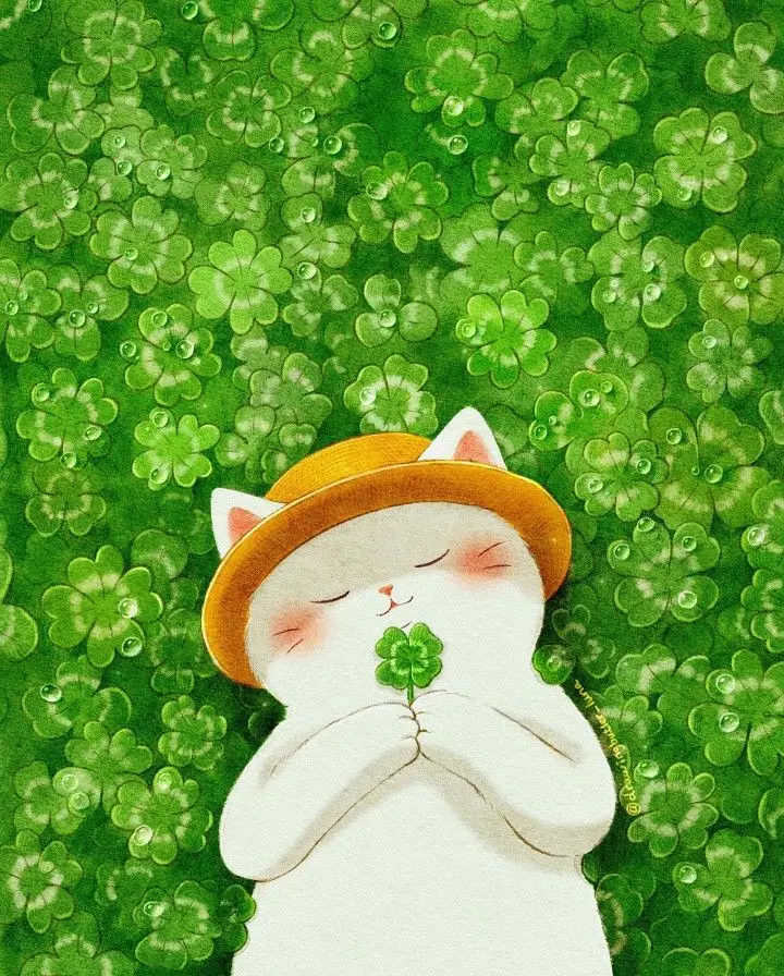 Hình Nền Cỏ May Mắn Tỏa Sáng Tích Cực 35