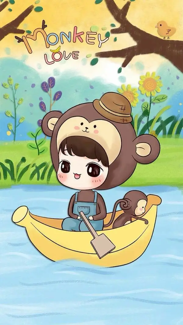 Hình nền con khỉ cute dễ thương 6