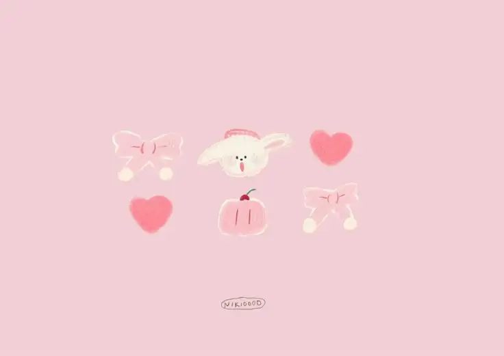 Hình nền cute màu hồng tạo không gian tươi sáng