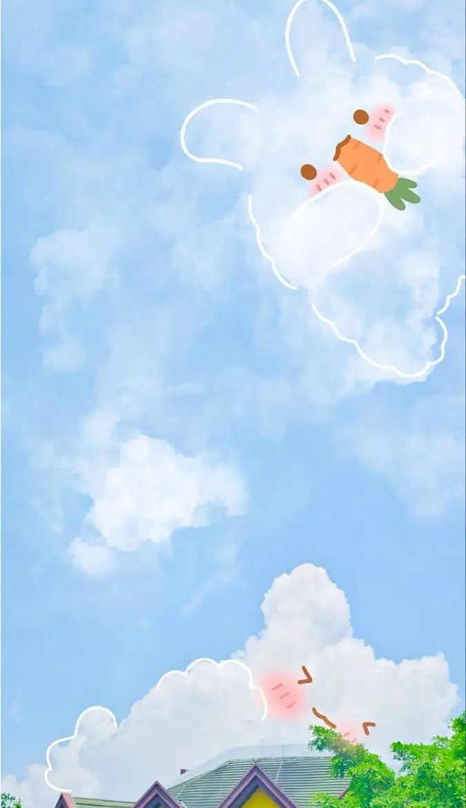 Hình nền dễ thương ảnh mây cute - Thế giới bầu trời trong lành 45