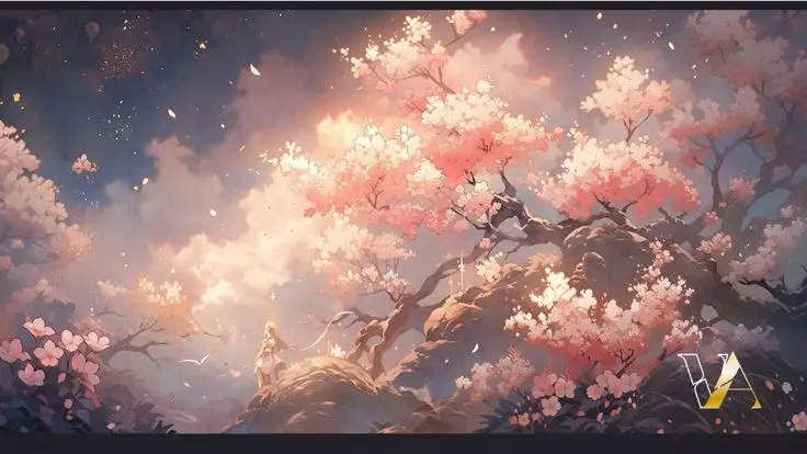 Hình nền hoa anh đào anime tuyệt đẹp cho máy tính 4