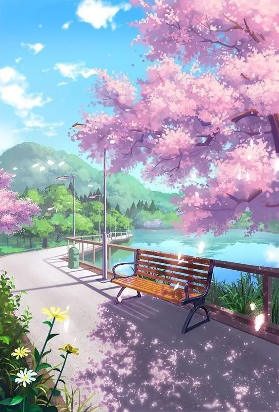 Hình nền hoa anh đào anime tuyệt đẹp cho máy tính 11