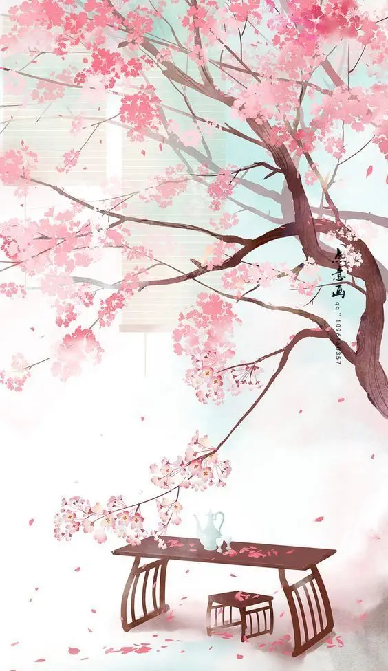 Hình nền hoa anh đào anime tuyệt đẹp cho máy tính