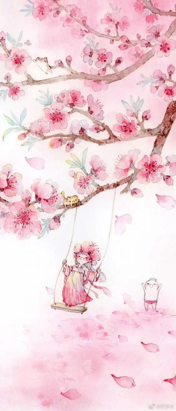Hình nền hoa anh đào anime tuyệt đẹp cho máy tính 44