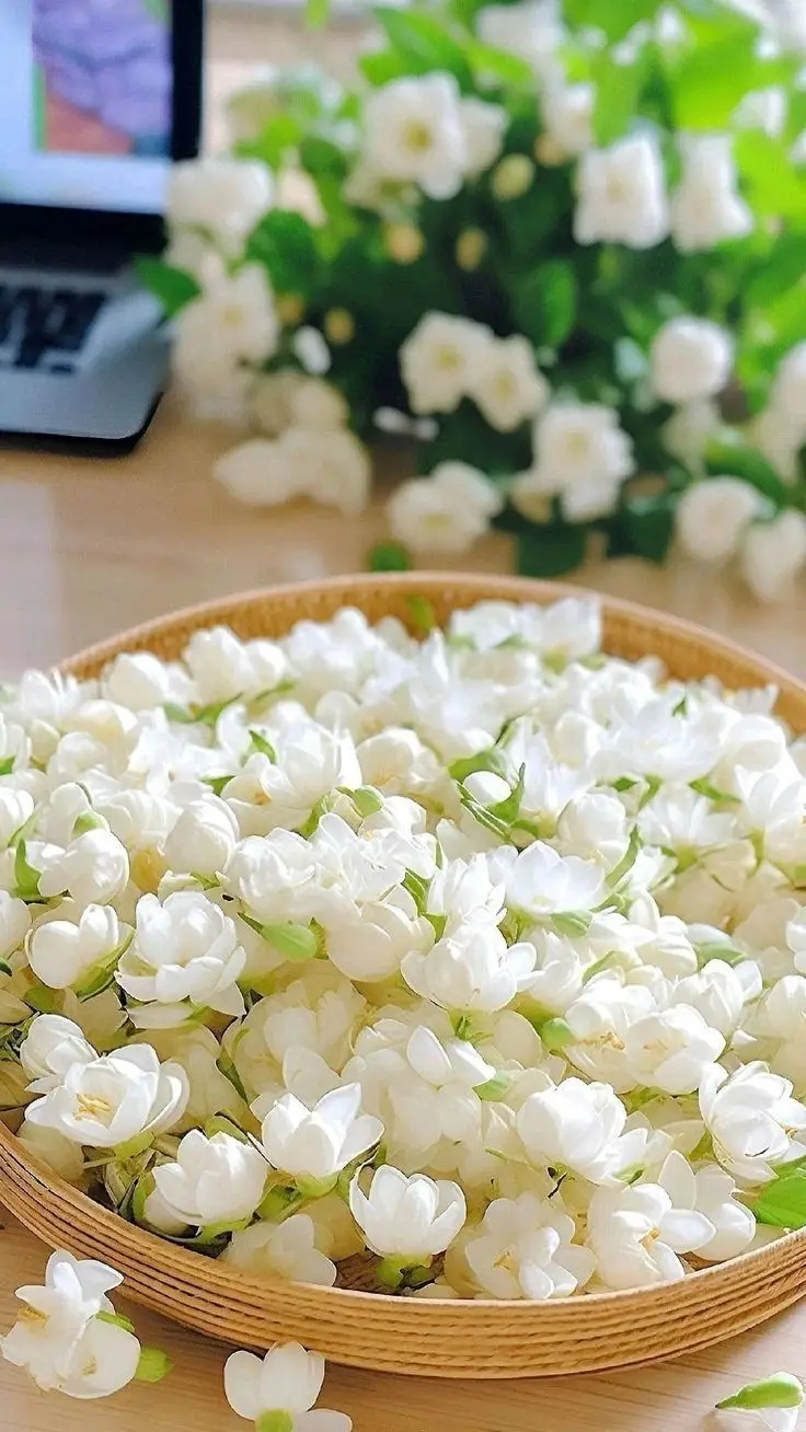 Hình nền hoa nhài đẹp cho không gian sống 23