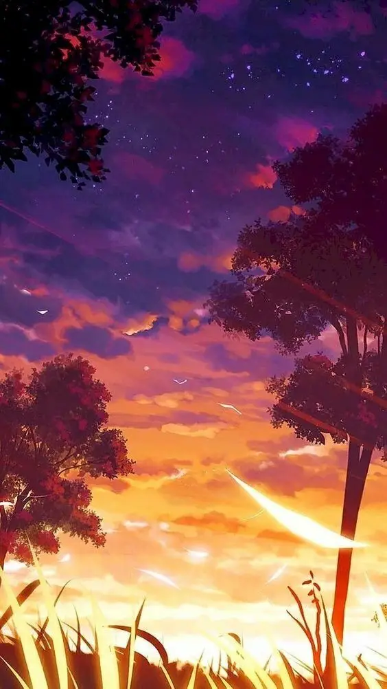 Hình nền hoàng hôn anime - Vẻ đẹp lãng mạn của phía chân trời 1