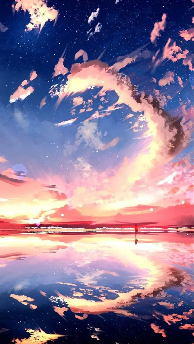 Hình nền hoàng hôn anime - Vẻ đẹp lãng mạn của phía chân trời 5