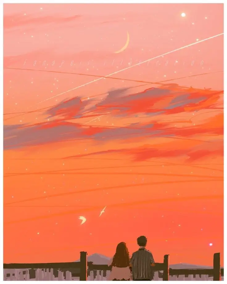 Hình nền hoàng hôn anime - Vẻ đẹp lãng mạn của phía chân trời 49