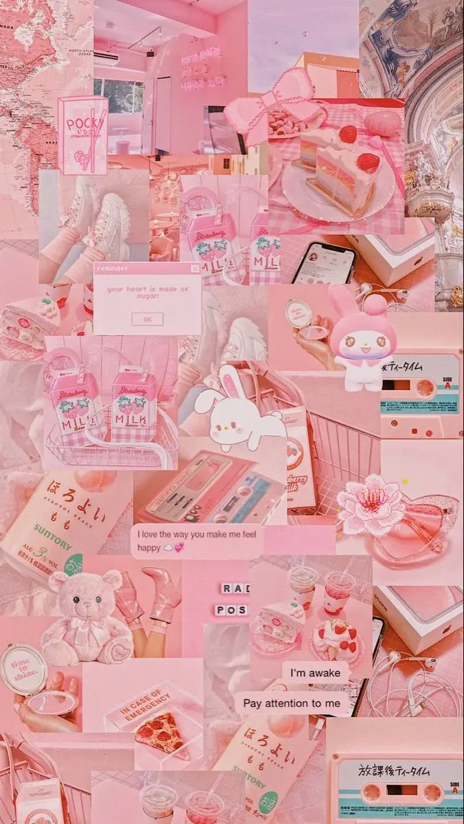 Bộ hình nền điện thoại cute màu hồng cho các cô nàng 11