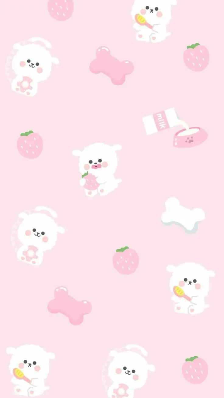 Bộ hình nền điện thoại cute màu hồng cho các cô nàng 40