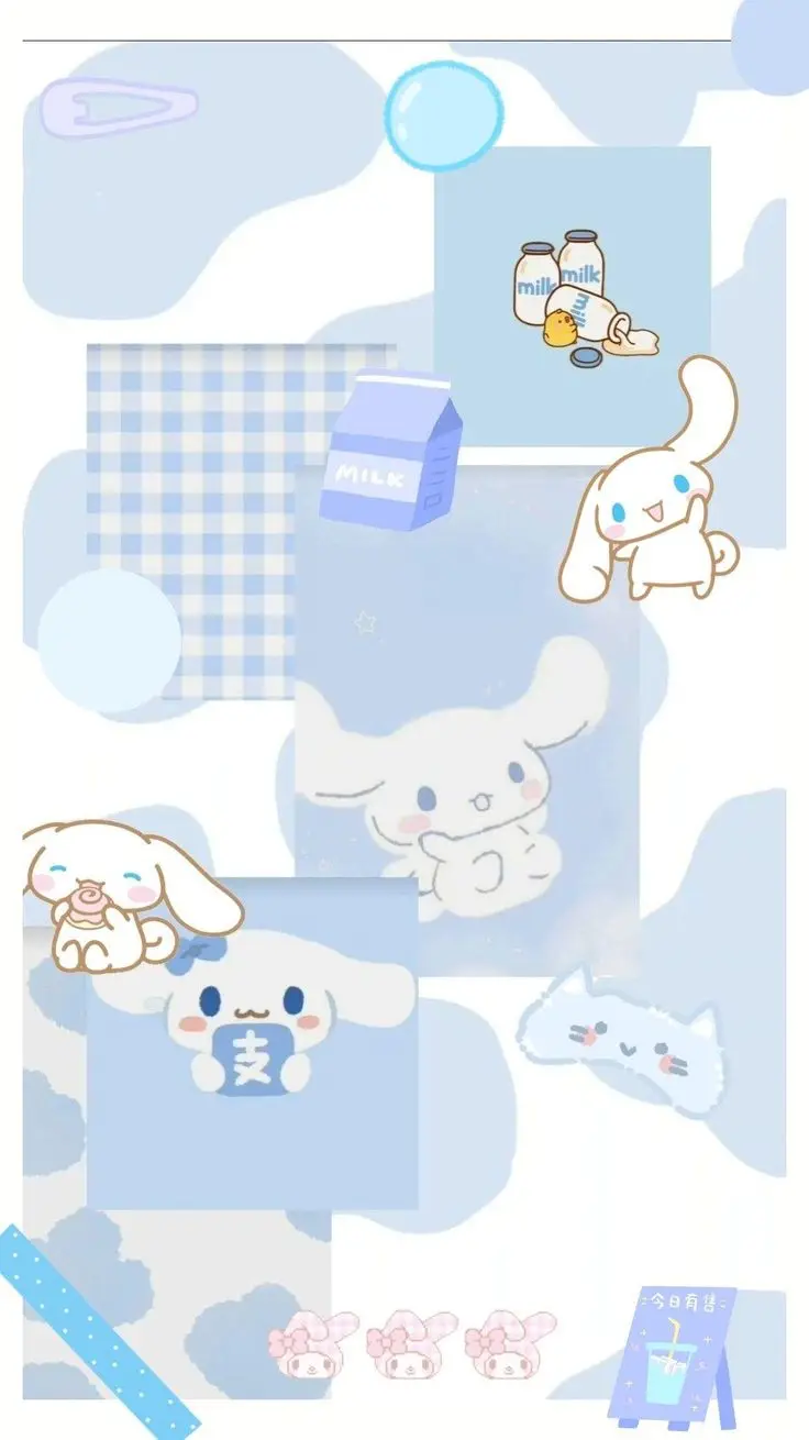 Hình nền điện thoại cute màu xanh dương - Chạm vào sự đáng yêu 2
