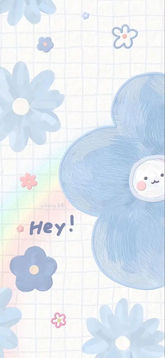 Hình nền điện thoại cute màu xanh dương - Chạm vào sự đáng yêu 18