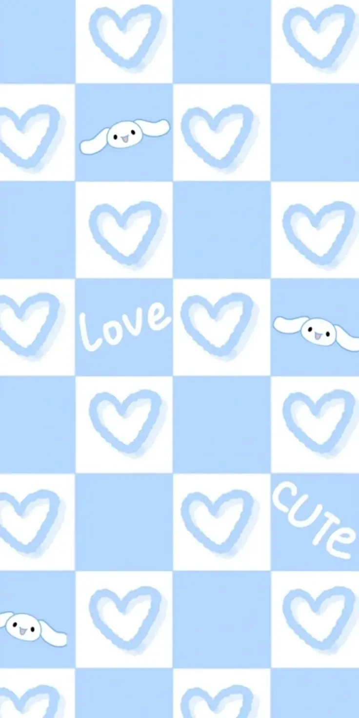 Hình nền điện thoại cute màu xanh dương - Chạm vào sự đáng yêu 24