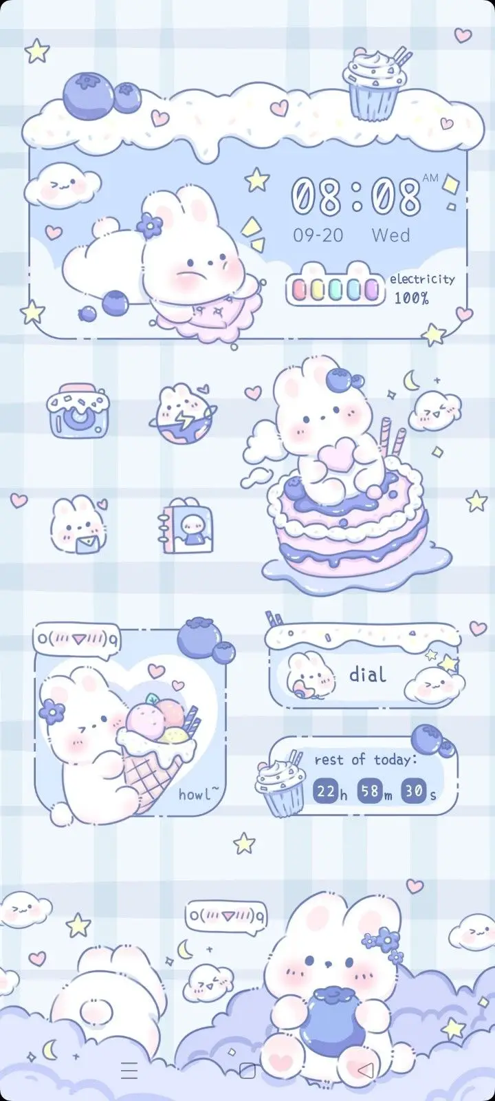 Hình nền điện thoại cute màu xanh dương - Chạm vào sự đáng yêu 45