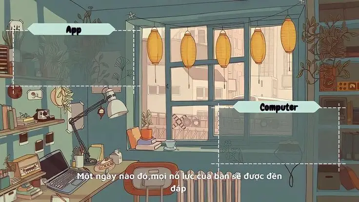 Hình nền máy tính chill lấp lánh giúp thư giãn 49