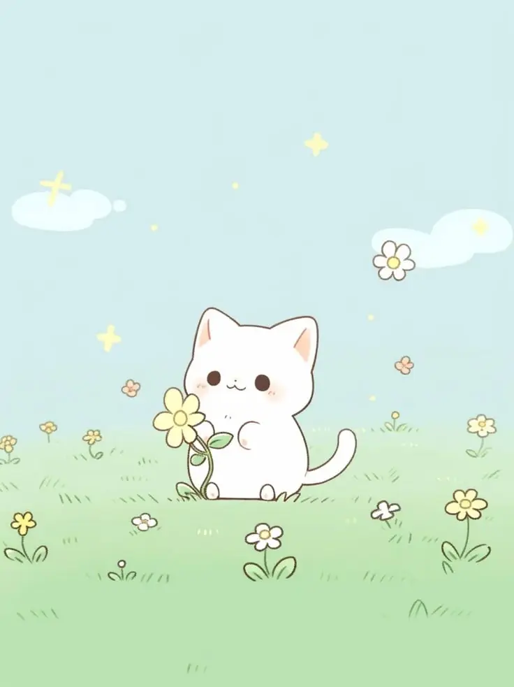Tổng hợp hình nền mèo cute chibi ngọt ngào