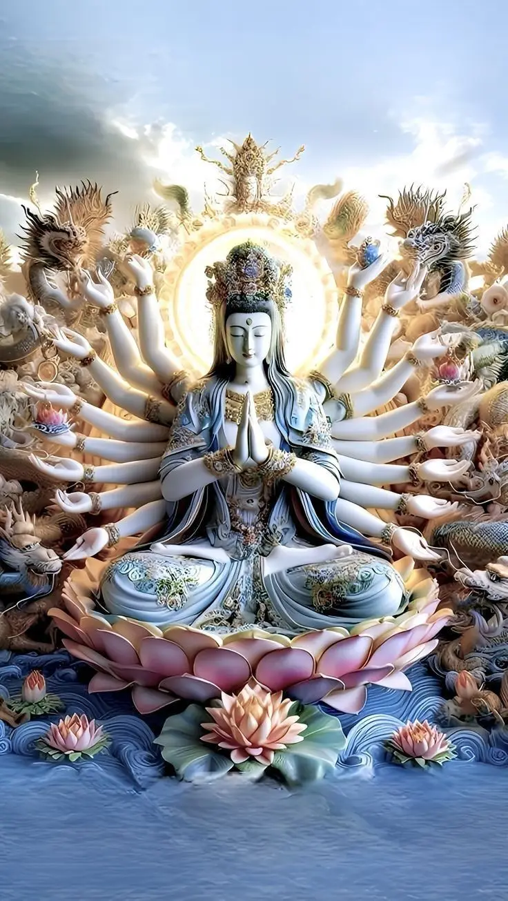 Hình nền Phật Thiên Thủ Thiên Nhãn bình an cho điện thoại 5
