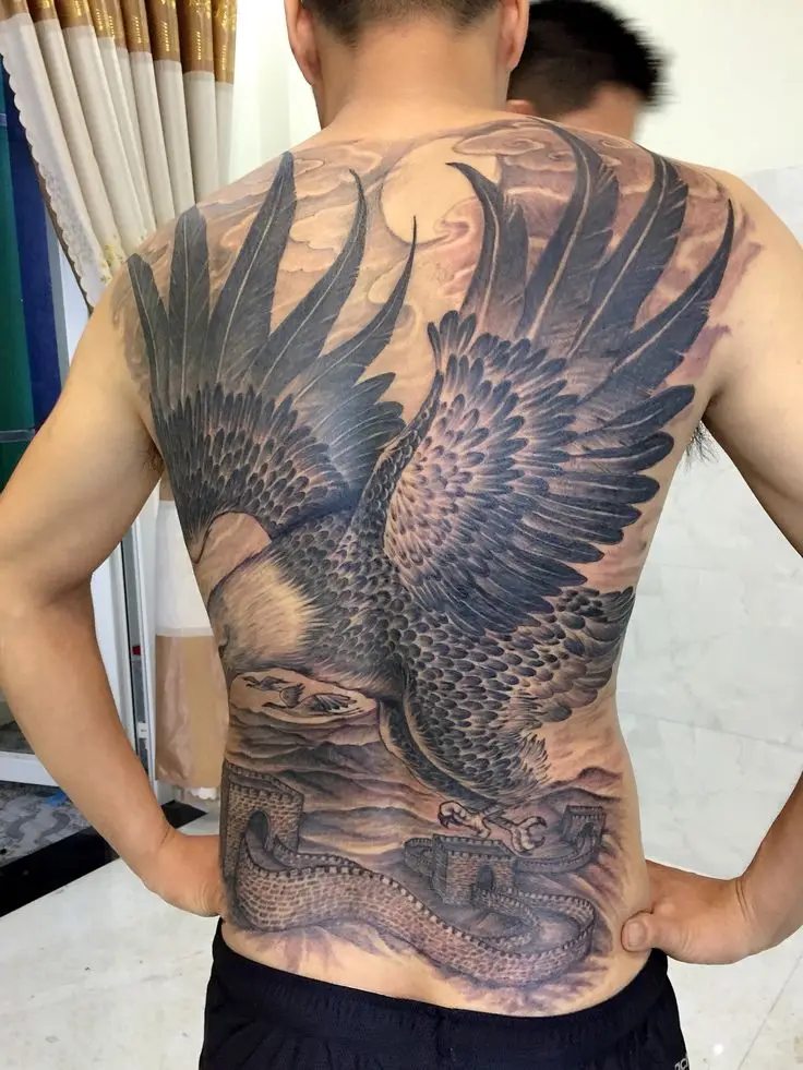 Hình Xăm Đại Bàng Full Lưng - Tượng Trưng Cho Sức Mạnh Và Tự Do 53