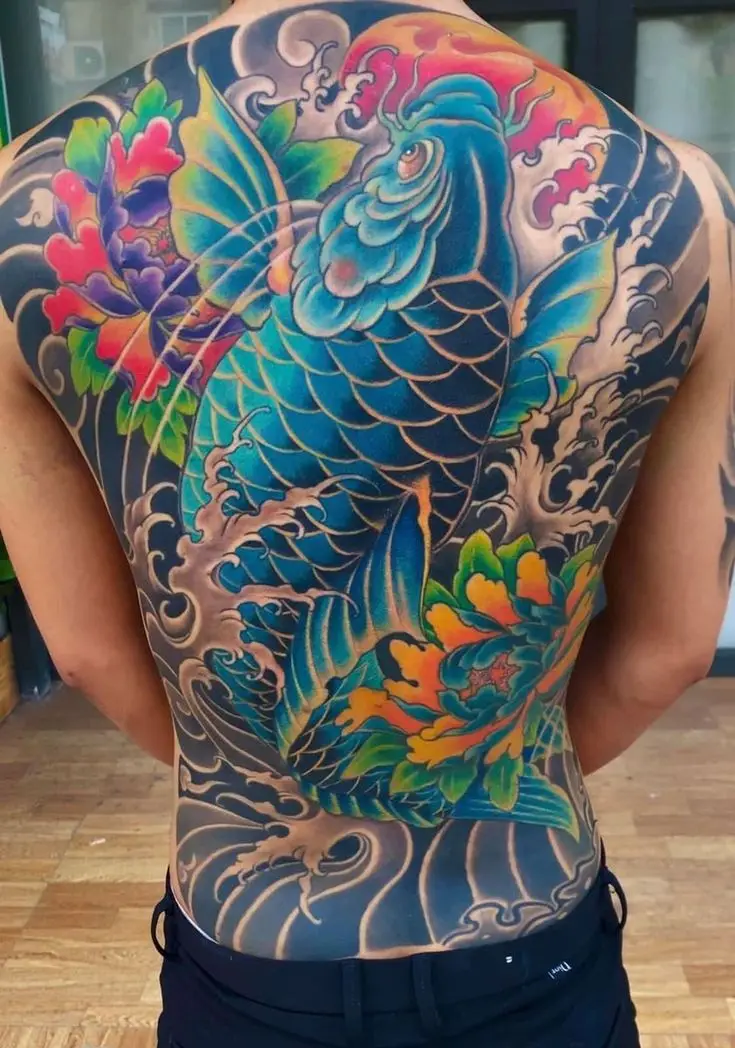 Hình Xăm Cá Chép Full Lưng Trắng Đen - Ý Nghĩa Và Đẹp Đến Từng Chi Tiết 19