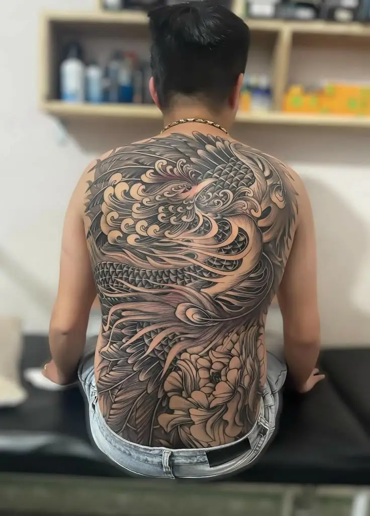 Hình Xăm Cá Chép Full Lưng Trắng Đen - Ý Nghĩa Và Đẹp Đến Từng Chi Tiết 59