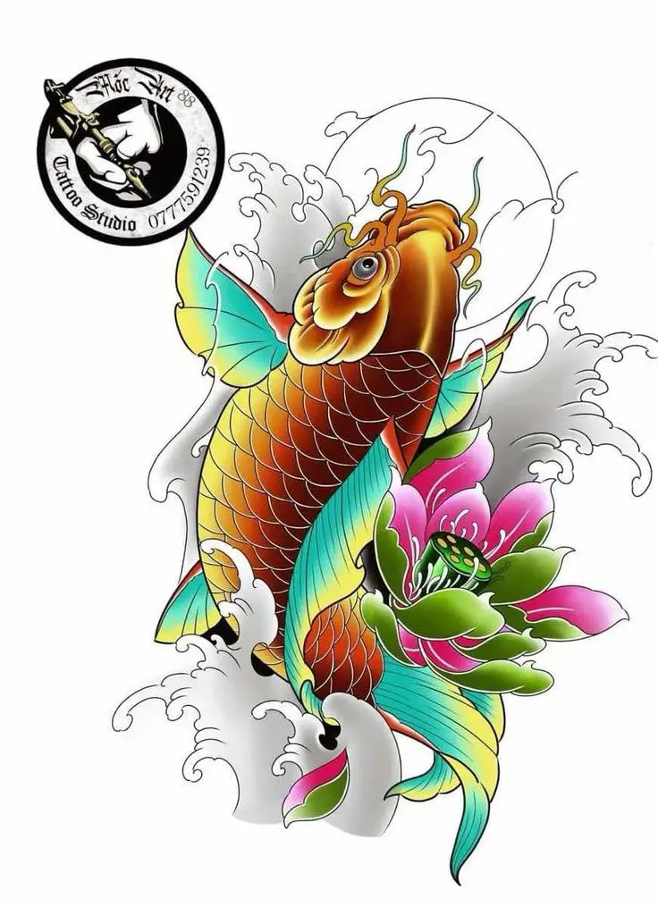 Hình Xăm Cá Chép Hoa Sen - Nghệ Thuật Kết Hợp Độc Đáo 44