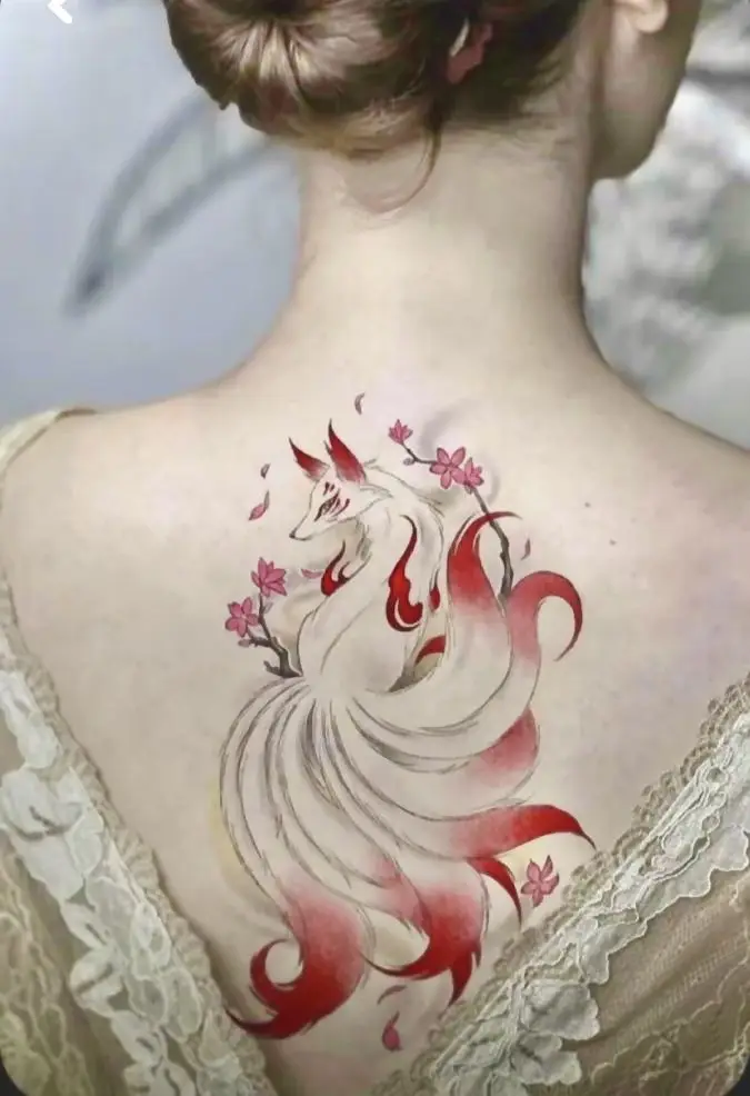 Hình Xăm Cáo 9 Đuôi - Biểu Tượng Tâm Linh Vô Vàn 9