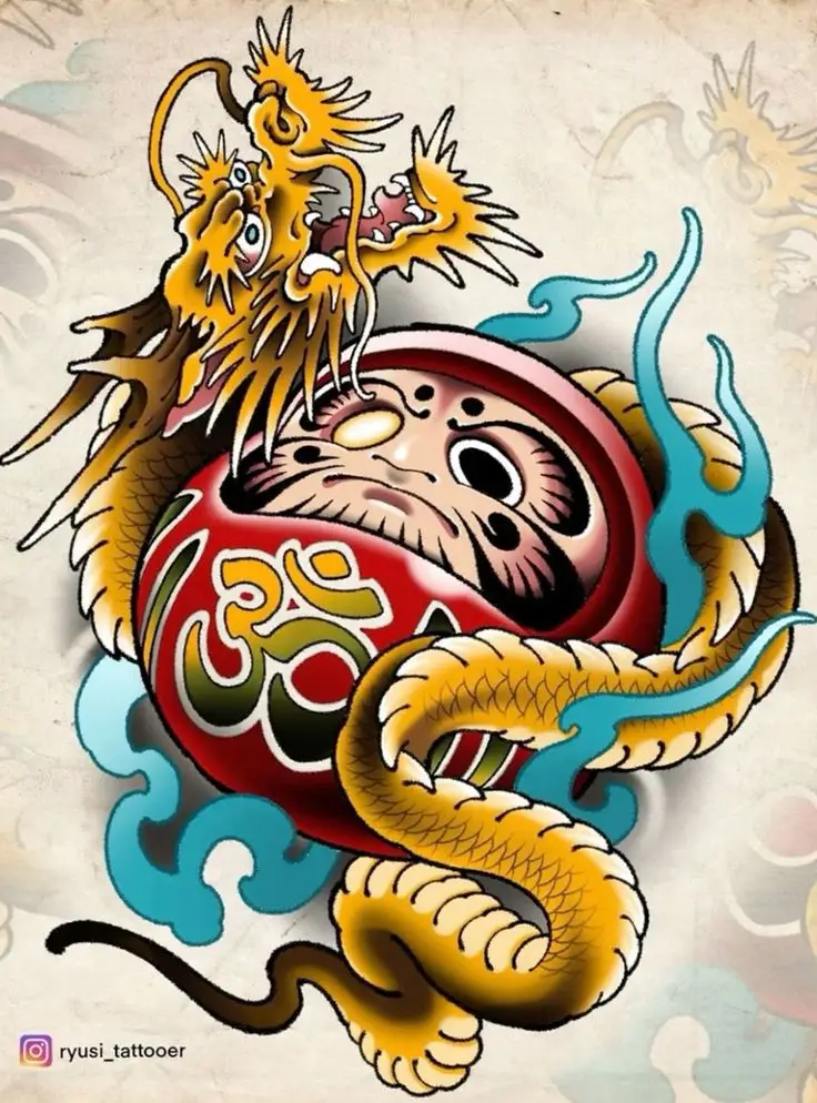 Hình Xăm Daruma Nhật Cổ: Biểu Tượng May Mắn Và Hình Ảnh Đẹp 16