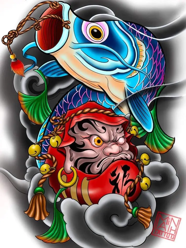 Hình Xăm Daruma Nhật Cổ: Biểu Tượng May Mắn Và Hình Ảnh Đẹp 34