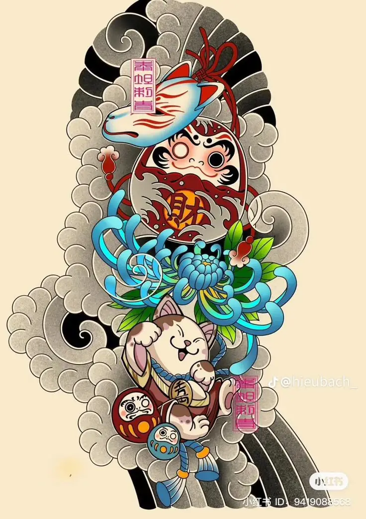 Hình Xăm Daruma Nhật Cổ: Biểu Tượng May Mắn Và Hình Ảnh Đẹp 38